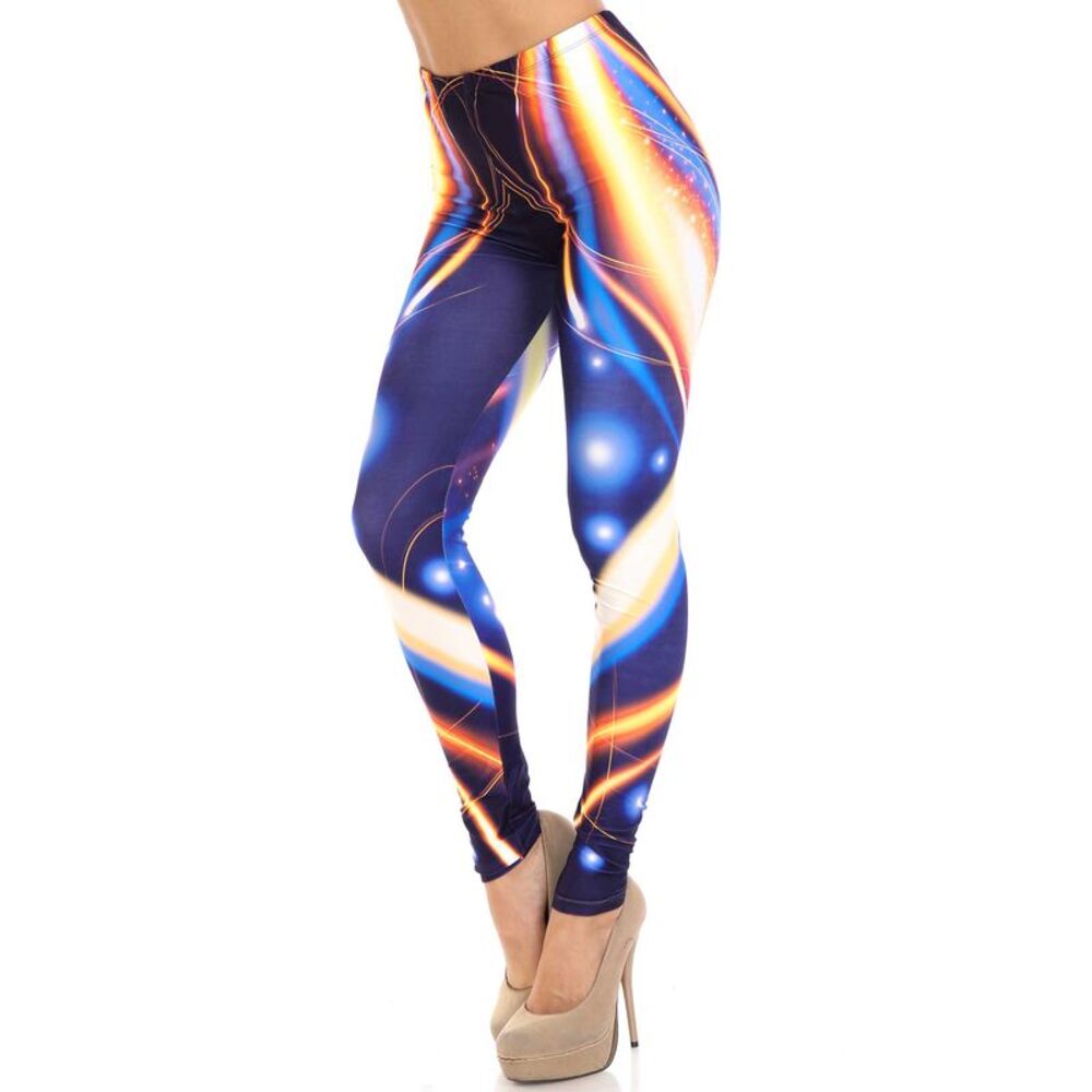 Creamy Soft Psychedelic Contour Plus Size Leggings - By USA Fashion (One Size